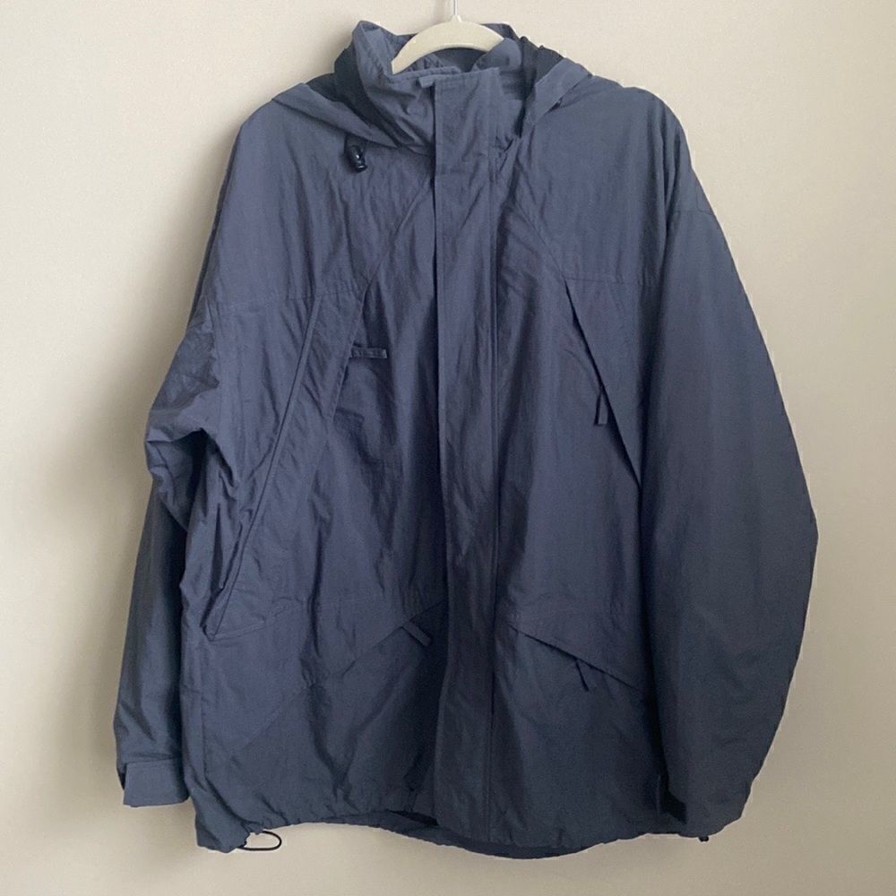 Lands End Mens Windbreaker Hooded Jacket L